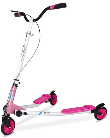 AOODIL Swing Scooter Verstellbarer 3-Rad-Klapproller mit Selbstdriftfunktion für Kinder/Jugendliche/Erwachsene ab 6 Jahren