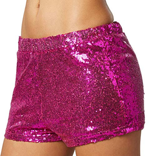 dressforfun 900996 Damen Pailletten Glitzer Shorts, sexy Kurze Hose Shorts