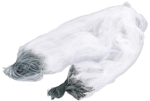 Rete da Pesca, 50m Lunghezza 1,5m Altezza, Tre Strati Trappola di Nylon, Nassa da Pesca Pieghevole Portatile per Esche Pesci, Datta per Una Varietà di Acque (3 Dita)