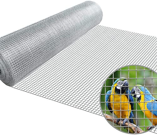 Suinga - Metallgitter 1 x 25 m, Quadrate 13 mm. Verzinkter Drahtzaun.