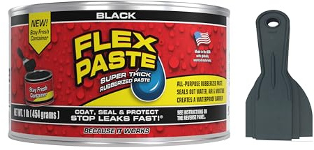 Flex Seal Flex Black Paste 1lb Jar with Allway Tools Putty 3-Pack Knives Bundle (2 Items)