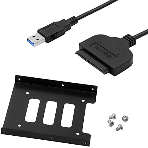 Cavo adattatore per disco rigido USB 3.0 SATA III con staffa di montaggio SSD, cavo adattatore SATA a USB SourceTon e alloggiamento per unità da 2,5 a 3,5 per trasferimento dati SSD/HDD