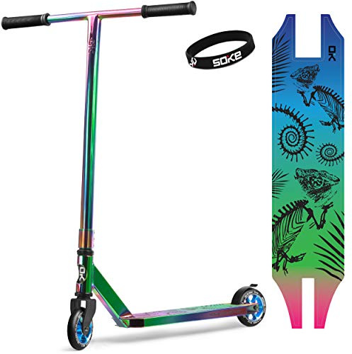 Trottinette Stunt Soke Pro Street Neo Chrome Kickscooter avec roulement à Billes ABEC 9 Trottinette pour Adultes et Enfants