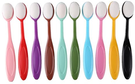 10 Stück Bunte Farbmischpinsel Set, Bunte Craft Tintenpinsel, Ink Blending Brushes Ovale Bastelpinsel.(10 Farben)