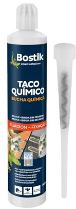 BOSTIK Taco Químico Gris - 300 ml | Anclaje Químico con Base Poliéster - sin Estreno - Alta Resistencia a la Humedad - para Todos los Materiales - Reutilizable