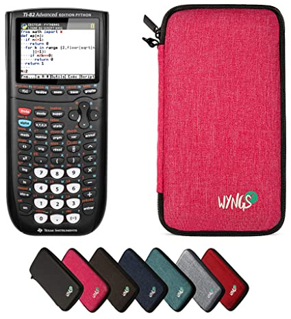 Texas Instruments CALCUSO TI 82 Advanced Python Edition + WYNGS Schutzhülle Pink