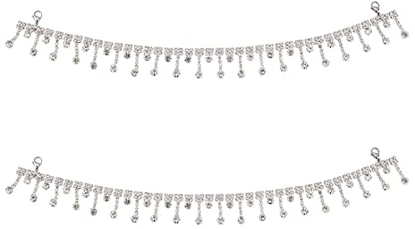 nbeads 4 Pcs 2 Styles Chaîne de Decoration Chaussures, Cristal Strass Chaussures Chaînes Cristal Chaussures Charmes Dentelle Clips de Verrouillage Bijoux Accessoires pour Sneaker Botte Chaussure