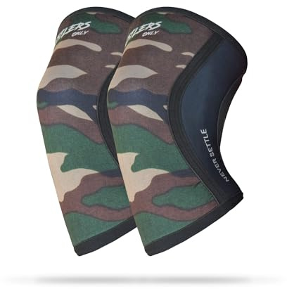Hustlers Only Ginocchiere per sollevamento pesi 5 mm in neoprene ginocchiere per sollievo immediato dal dolore articolare ginocchiere per palestra, allenamento, powerlifting, squat (S, mimetico)