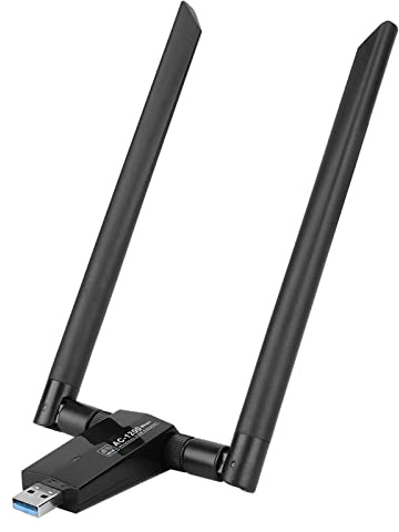 USB-Netzwerkkarte, AC 5.8G Dualband WiFi Dongle RTL8812AU 2.4G Wireless Dualband Dongle Adapter unterstützt WPA WPA2 WEP 802.1X WMM Datenverschlüsselung mit Anti-Int-Fähigkeit