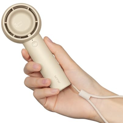 JISULIFE Mini Portable Fan-Bladeless Safe Design, Powerful Turbo Handheld Fan with 5 Speeds, 16Hrs Max Cooling Time，USB Rechargeable, Small Pocket for Travel/Lash, Gifts For Girls/Women