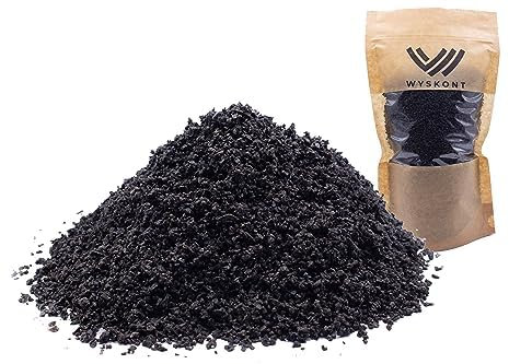 WYSKONT Aquarium Sand Gravel 1 kg - Fish Tank Natural Substrate and Decoration - Natural Fertilizer for Plant Growth - 100% Safe for Live Organisms - Black Grain Size 1-3mm