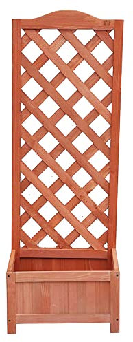 SASONS® Quality XLarge Wooden Free Standing Planter Stand with Lattice Trellis Panels for Outdoor Garden Patio Balcony Porch for Climbing Plants Pot Rack Support (PLANTER 160X40X40CM)