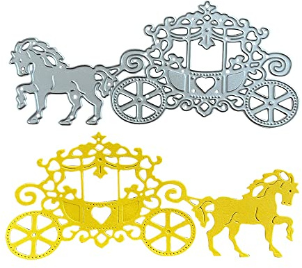 Horse Carriage Die Cuts Princess Carriage Metal Cutting Dies Embossing Stencil Scrapbooking Craft Die Cut for Album Photo Paper Card Making Decorative DIY Crafts