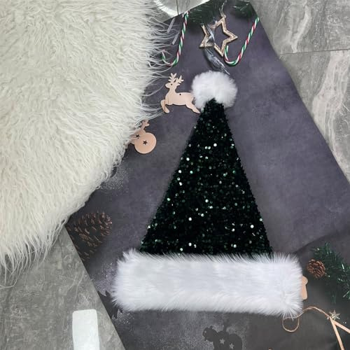 Mienocol Plüsche Weihnachtsmütze,Santa Mütze mit Plüsch Rand Bequemes Dicker Klassischer nikolaus mütze aus Samt Weihnachtsmann-Kostümzubehör