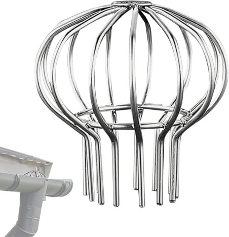 Youding Griglia di scarico per grondaia, in acciaio inox, a forma di palloncino, anti-blocco, protezione per grondaie, tappo di scarico a prova di topo, tappo di drenaggio per balconi e altri