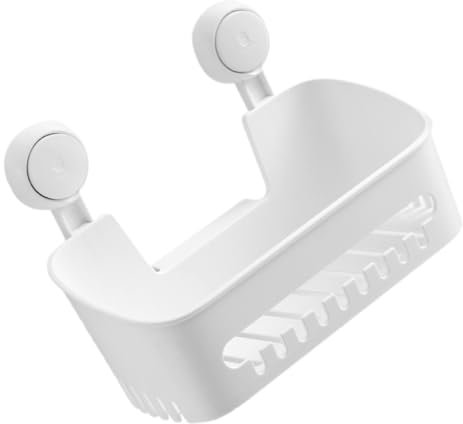 BUGUUYO Weiße Saugnapf Wandablage aus Abs fürs Badezimmer, Bohrfrei