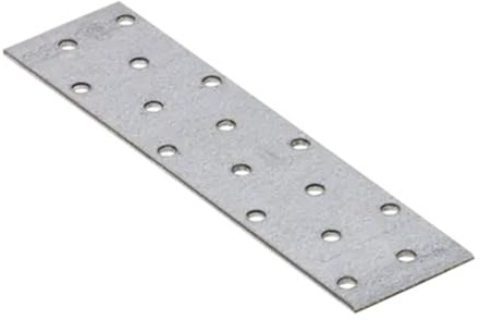 140mm x 60mm Galvanised Perforated Flat Plate Connector Joining Plates Metal Brace Brackets for Wood 2mm Thick Steel PP5 (Pack of 20) L03-06ABC