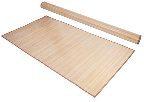 Qriocioa Grande tappeto in bambù, 1,5 x 2,4 m, per corridoio e cucina, antiscivolo, esotico, in bambù, tappetino per dormire, tappetino neutro per camera da letto e soggiorno