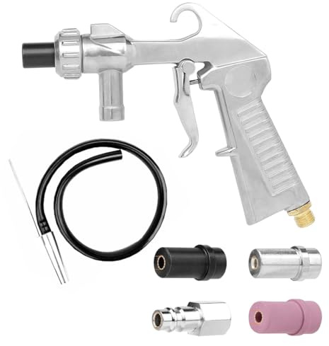 Namvo Pistolet de sablage à air comprimé, Dispositif de sablage avec Tuyau en Caoutchouc, Jet de Sable avec Buses en céramique, pour ateliers Automobiles, Travail des métaux