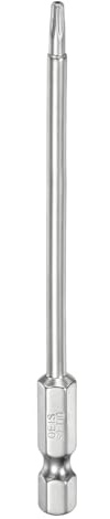 sourcing map Punta Torx di sicurezza T10 con gambo esagonale da 1/4 di pollice lungo 10,2 cm in acciaio S2 magnetico resistente alle manomissioni cacciavite a stella testa Torx con foro per punte da