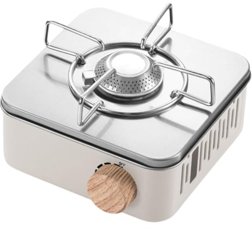 Lipfer Réchaud De Camping Portable en Acier Inoxydable, Carte De Camping en Plein Air, Cuisinière À Gaz Compacte Portable, Cuisinière De Terrain, Poêle À Marmite