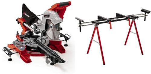 Einhell Scie à onglet radiale TE-SM 10 L Dual (2 100 W, lame de Ø 254 mm, largeur de coupe 305 mm, profondeur de coupe 85 mm, laser marquant la ligne de coupe) + Piètement stationnaire MSS 1608