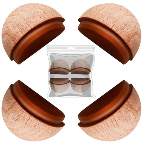 MSG INGENIERIA ® 4 topes para puertas suelo de madera color claro (Roble Natural) | tope puertas suelo con adhesivo fuerte y resistente. (Roble natural)