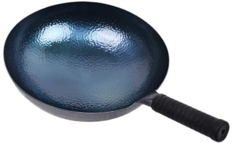 MAGICLULU Wok En Fonte Multifonction 30 Cm Acier Forgé Sans Revêtement Antiadhésif Wok Chinois Pour Plaques Induction Gaz Et Électriques La Cuisine Familiale