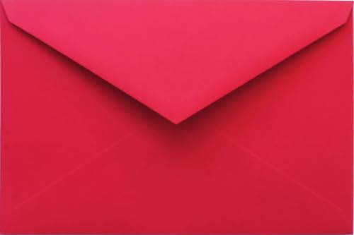 Netuno 25 Briefumschläge Rot 13,5x20,5 cm natürlich und stilvoll | 120g Malmero Vermillon · hochwertige rote Umschläge Naturpapier für Weihnachten, Advent, Nikolaus & Valentinstag