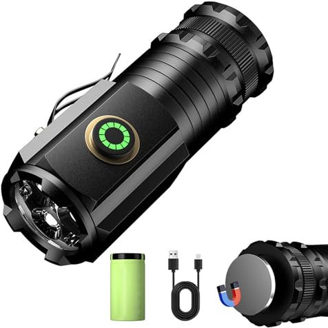 Eznaobo Ultra Bright Portable Small LED Flashlight, Mini Flashlight, Rechargeable Flashlights High Lumens Flash Light, Powerful Torch Big Torch for Camping Dog Walking (A)