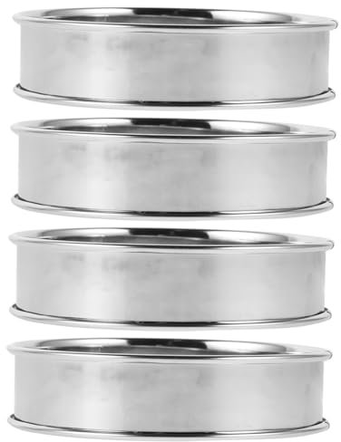 Cabilock 4piezas Anillos De Inoxidable Para Muffins y Pancakes Moldes De Repostería Diámetro Utensilios De Cocina Para Hornear Tartas y Postres