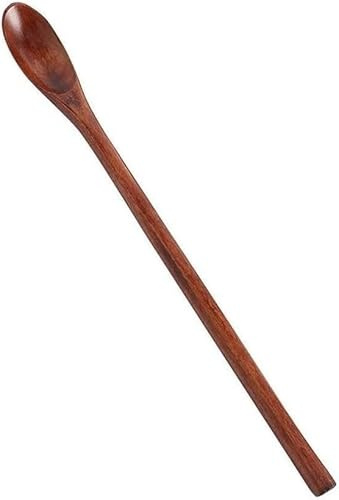 Cuchara de miel marrón, cucharas de madera de mango largo, cuchara agitadora, cucharadas de café, té, vajilla, cucharas de cocina para cocinar, accesorios de café, procesados profesionalmente