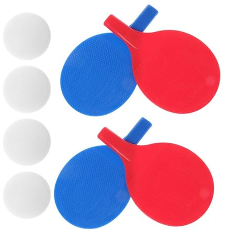 HEMOTON 2 Paare Tischtennis Set für Kinder, Mini Tischtennisschläger aus Kunststoff & 4 Bälle, Wetterfeste Ping Pong Schläger klein für Indoor Outdoor Tischtennisplatte & Esstisch