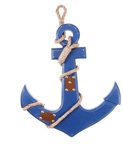 Cabilock Nautical Anchor Wall Hanging Decor Pendant Mediterranean Style Blue Ornaments for Living Hanging Ship Anchors Shaped Decor