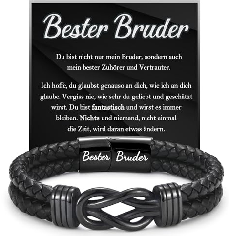 FAOMZQ Geschenke für Männer, Lederarmband mit Gravur für Papa Sohn Bruder zum Geburtstag Weihnachten Vatertag Abschluss, Ich Liebe Dich Geschenk für Meinen Mann Freund zum Valentinstag Jahrestag