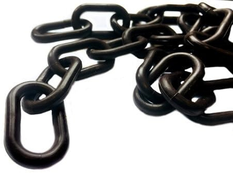 50 Meter Kunststoffkette/Absperrkette schwarz - 6 mm
