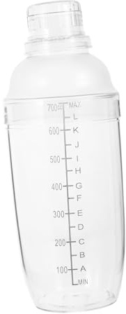 FONDOTIN Cocktail Shaker Trasparente Con Scala Misurina Plastica Resistente e Leggera Senza Perdita Per Mixare Bevande e Preparare Porzioni in Festa