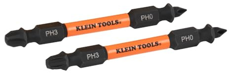 Klein Tools 32491HD Replacement Bit for Klein Tools Multi-Bit Screwdriver/Nut Drivers for Cat. Nos. 32313HD, 32315HD, 32305HD, Impact-Rated Proflex Bits, #0 Phillips and #3 Phillips Tips