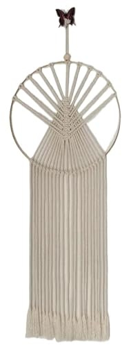Atrapasueños Grande, Decoraciones for Colgar en la Pared, atrapasueños, cordón de algodón, Anillo Metal, borlas largas con Flecos Atrapa Sueños(30 x 70CM)