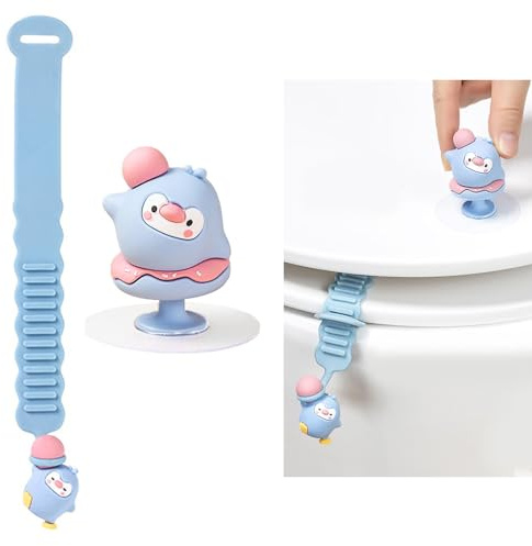 Lot de 2 lève-abattant de WC - Poignée anti-saleté - En silicone autocollant - Pour la maison, le bureau, l'hôtel - Accessoire de toilette