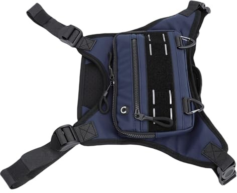 Tonysa Sports Chest Bag, Adjustable Shoulder Strap Running Phone Holder with Reflective Material for Outdoor Activities Running Cycling Hiking Workouts, Blue