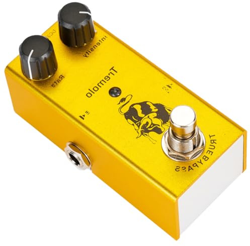 Toyvian Pedale Tremolo Chitarra Elettrica True Bypass, Effetto Tremolo a Tubo Fotoelettrico Mini, Regolazione Fine Tono e Vibrazione, Compatibile Amplificatori, Adatto a Tutte le