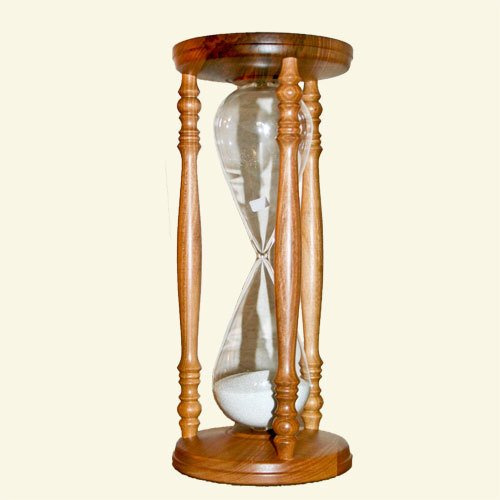 Lauschaer Glaskunst Sanduhr Modell Nußbaum Rustic (Laufzeit 120 min)