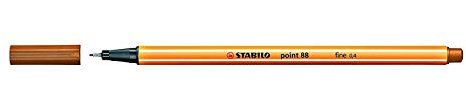STABILO Fineliner point 88 pigment liner 0.4 mm, 3er Pack - Dunkles ockerbraun