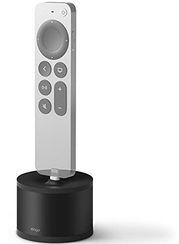 elago D Stand Charging Station Compatible with Apple TV Remote, iPhone, AirPods, iPad Mini, Wireless Keyboard, and Magic Mouse - [Premium Aluminum] [Cable Management] [Scratch-Free] - Black