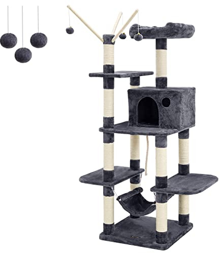 FEANDREA Árbol para Gatos, Rascador de Gatos, Color Antracita PCT86G