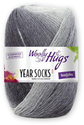 Woolly Hugs Year Socks Fb. 12 DEZ, 100g Sockenwolle mit dezentem Degradé Farbverlauf