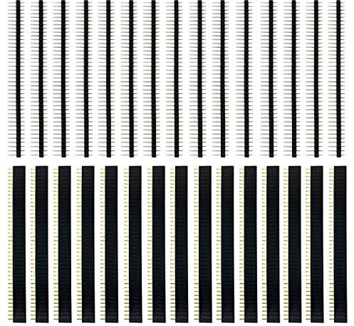 30 Pièces Connecteur Mâle et Femelle à 40 Broches (Pin) 2,54 mm Unique Rangée pour Prototype PCB Circuit Imprimé pour Arduino Prototype Shield