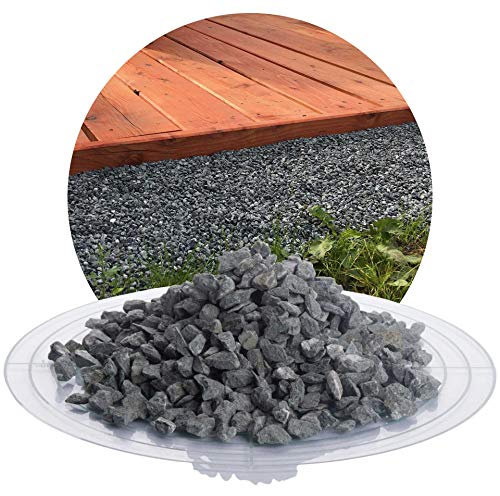 Schicker Mineral Diabas Ziersplitt grau 25 kg, Naturstein, Splitt für Steingärten, Beet, Gartenteich, Fassadenschutz, Weg- und Terrassengestaltung, robust, witterungsbeständig (Körnung 5-8 mm)