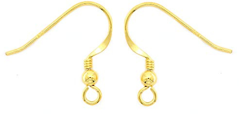 NaturSchatulle Ohrringe Ohrhaken Rohlinge Gold 100% Sterling Silber 925 I 2 Paar DIY Ohrhänger Schmuck Selber Basteln Fischhaken Schmuckherstellung
